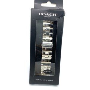 Coach Women's Apple Watch Band Silver Stainless Steel 38/40/41mm 14700149